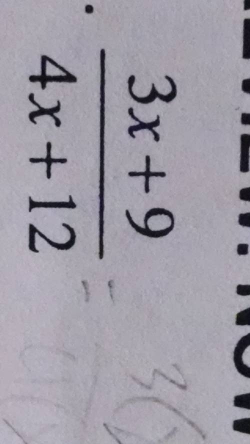 3x+9
-------- how do I solve this?
4x+12