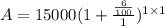 A=15000(1+\frac{\frac{6}{100}}{1})^{1\times1}