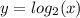 y = log_2 (x)