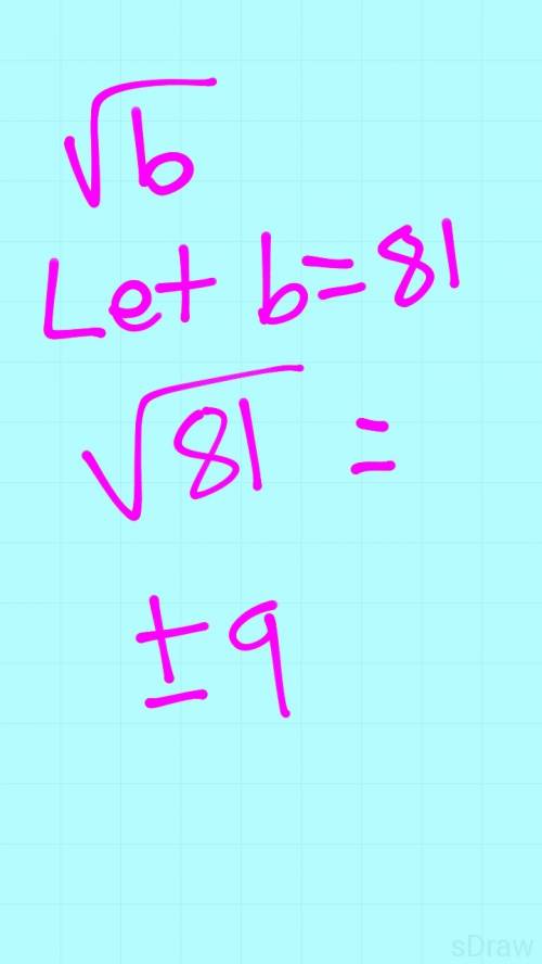 For any real number b, sqrtbwht is the principal square root of 81