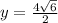 y=\frac{4\sqrt{6}}{2}