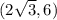 (2\sqrt{3} ,6)