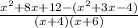 \frac{x^2+8x+12-(x^2+3x-4)}{(x+4)(x+6)}
