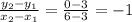 \frac{y_{2}-y_{1}}{x_{2}-x_{1}}=\frac{0-3}{6-3}=-1