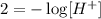 2=-\log [H^+]