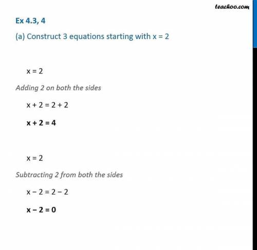 Constract 3 equation starting with x=-3? (show the equation) : )
