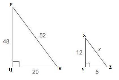 The triangles are similar. what is the value of x?  enter your answer in the box. x =