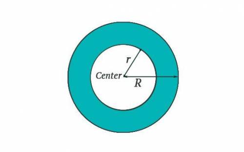 Acircle with radius of 3cm sits inside a circle with radius of 5cm. what is the area of the shaded r