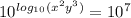 10^{log_1_0(x^2y^3)}=10^7