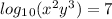 log_1_0(x^2y^3)=7