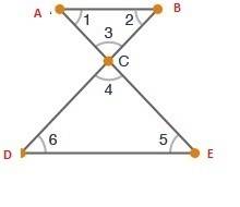 The figure shows two parallel lines ab and de cut by the transversals ae and bd:  ab and de are para