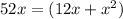 52x=(12x+x^2)