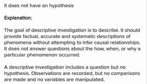 Why are descriptive investigation’s repeatable