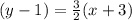 (y-1)=\frac{3}{2}(x+3)