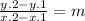 \frac{y.2 - y.1}{x.2 - x.1} = m