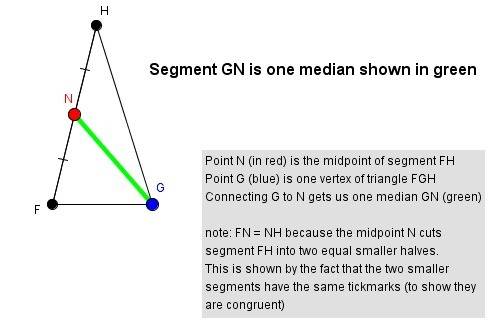 In δfgh point n is the midpoint of fr which segment is a median of δfgh a gr b fh c fn d gn
