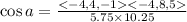 \cos a=\frac{< -4,4,-1 < -4,8,5 }{5.75 \times 10.25}