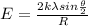 E = \frac{2k\lambda sin\frac{\theta}{2}}{R}