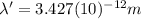 \lambda'=3.427(10)^{-12}m