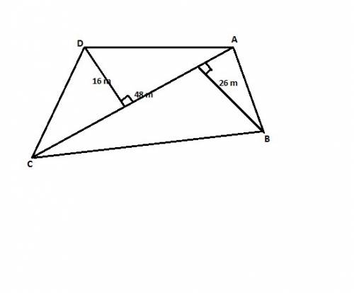 The length of a diagonal of a quadrilateral shaped field is 48 m and the length of perpendicular dro