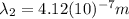\lambda_{2}=4.12(10)^{-7}m