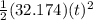 \frac{1}{2}(32.174)(t)^{2}