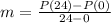 m=\frac{P(24)-P(0)}{24-0}