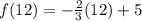 f(12)=-\frac{2}{3}(12)+5