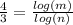 \frac{4}{3} =\frac{log(m)}{log(n)}