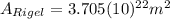 A_{Rigel}=3.705(10)^{22}m^{2}