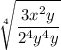 \sqrt[4]{\dfrac{3x^2y}{2^4y^4y}}