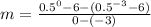 m=\frac{0.5^0-6-(0.5^{-3}-6)}{0-(-3)}
