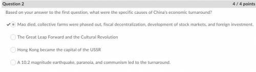 Based on your answer to the first question, what were the specific causes of china's economic turnar