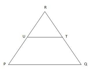 Points s,u, and t are the midpoints of the sides of pqr. which statements are correct ?  1/2qp=ut 1/