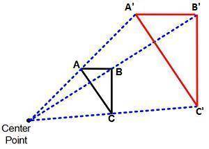 Michael applied a transformation to triangle abc to obtain triangle a’b’c the two triangles are not