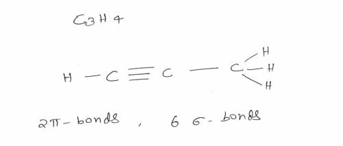 Draw the lewis structure for the molecule c3h4. how many sigma and pi bonds does it contain?
