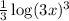 \frac{1}{3}\log (3x)^3