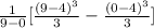 \frac{1}{9-0} [\frac{(9-4)^3}{3}-\frac{(0-4)^3}{3}]