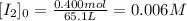 [I_2] _0=\frac{0.400mol}{65.1L}=0.006M