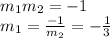 m_{1}m_{2}=-1\\m_{1}=\frac{-1}{m_{2}}=-\frac{1}{3}