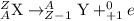 _A^Z\textrm{X}\rightarrow _{Z-1}^A\textrm{Y}+_{+1}^0e