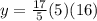 y=\frac{17}{5}(5)(16)