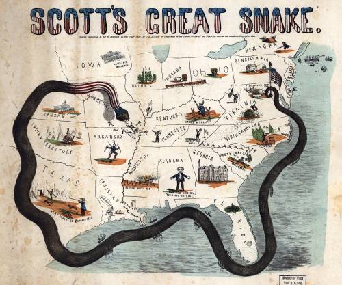 The union used a military strategy known as the anaconda plan. which of the following describes this