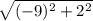 \sqrt{(-9)^2 + 2^2}