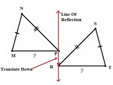 The triangles are congruent by the sss congruence theorem. which rigid transformation(s) can map mnp