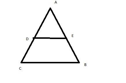 Find the value of x if de is the midsegment of triangle abc and de = 5x and bc = 11x – 15.  type the