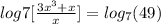 log7[\frac{3x^3+x}{x} ]=log_7(49)