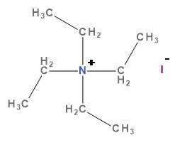 Reaction of ethyl iodide with triethylamine [(ch3ch2)3nlvdots] yields a crystalline compound c8h20ni