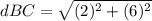 dBC=\sqrt{(2)^{2}+(6)^{2}}