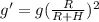 g' = g(\frac{R}{R+H})^2